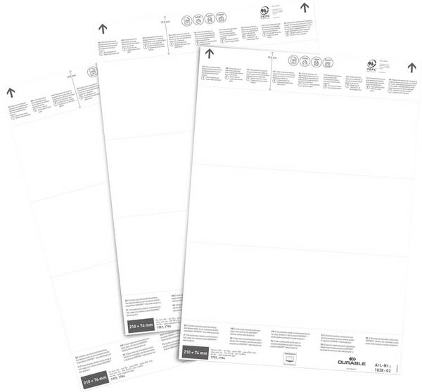 Label refill sheet (W x H) 210 mm x 74 mm 60 pc(s)