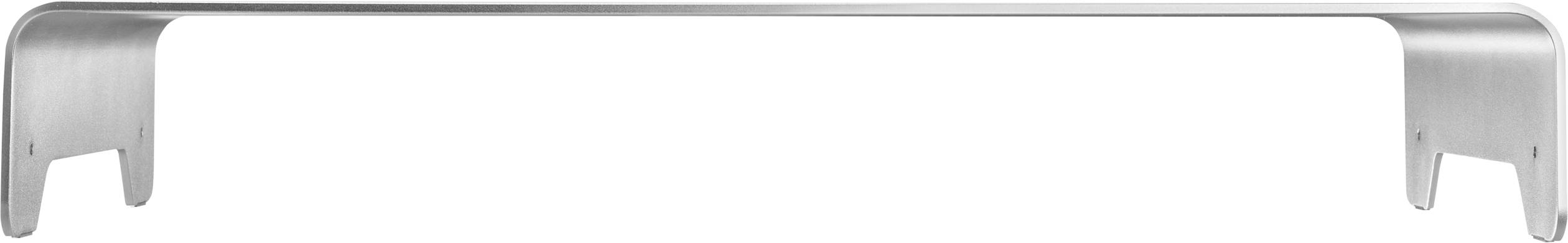 A plain, silver metal handle with curved ends, suitable for cabinet or door installations.