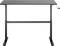 A height-adjustable desk with a crank mechanism, black tabletop and legs. Perfect for flexible working environments.