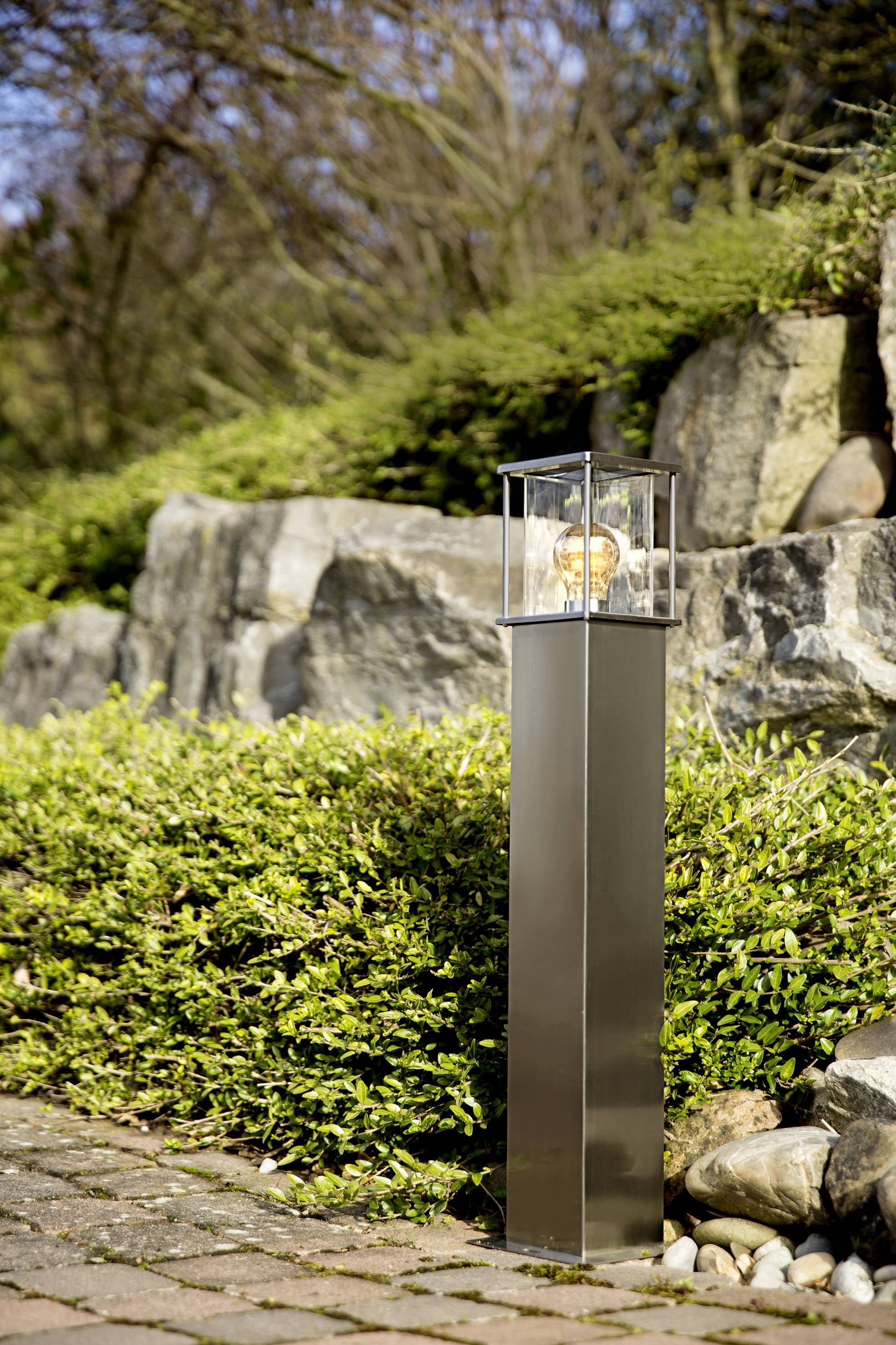 Heitronic 37402 RHODOS Outdoor free standing light LED (monochrome) E-27 Stainless steel-3