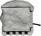 Grey granite-effect stone box with electric cable, square and textured, front partially damaged.