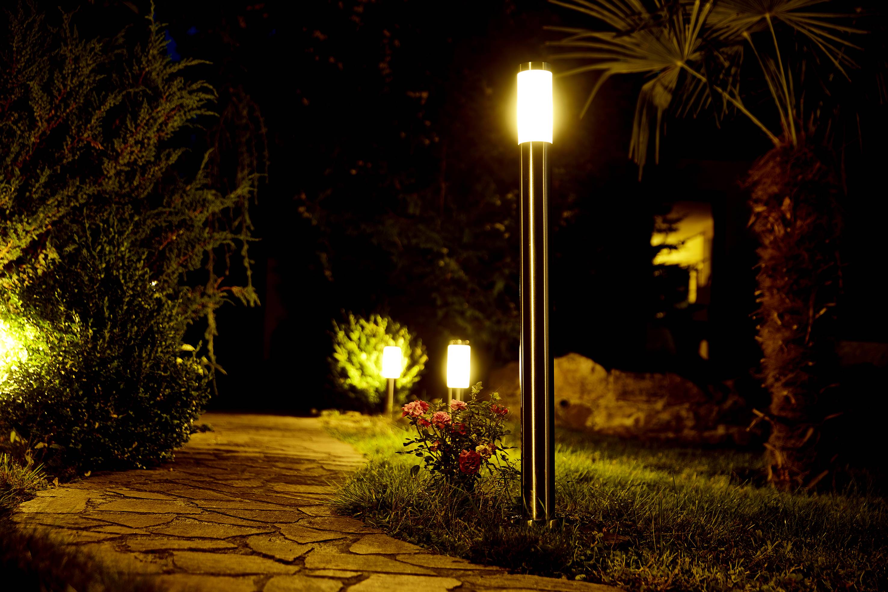 Heitronic 36387 LARISA Outdoor free standing light LED (monochrome) E-27 12.0000000000000 W Stainless steel-1