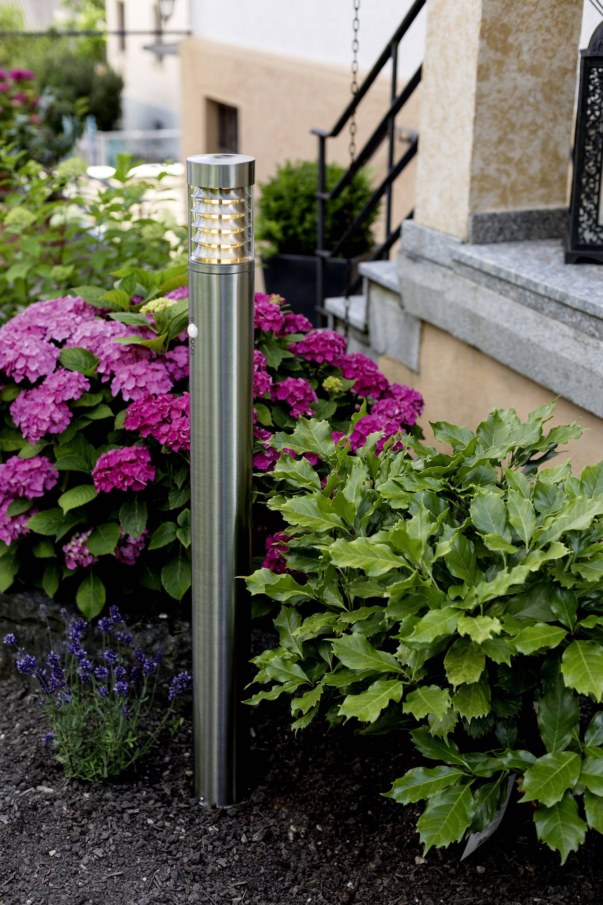 Heitronic 36893 SATURN Outdoor free standing light LED (monochrome) E-27 Stainless steel-1