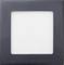 Black square picture frame with empty white interior space.