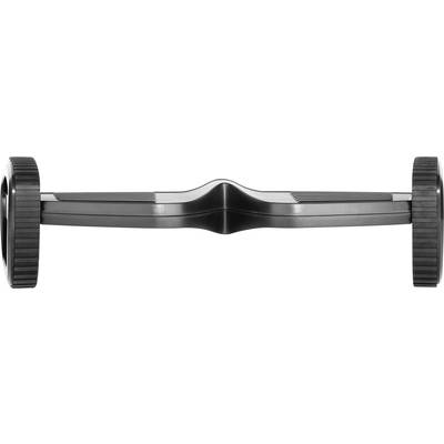 A black core roller with two handles, used to strengthen the core muscles.