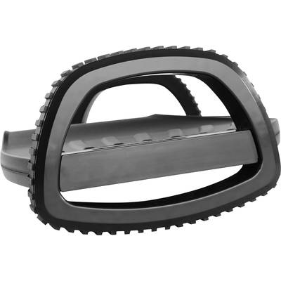 A black mincer attachment with a ribbed handle and toothed edge. Primarily used for chopping or mincing meat.