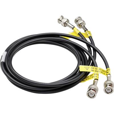 A coaxial cable with multiple connectors at both ends, suitable for electronic connections and signal transmission.