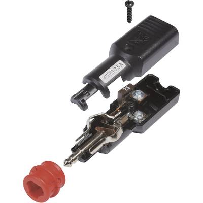 Black and red safety holder with a removable casing, screw and visible metal contact. Labelled with '7.5A'.