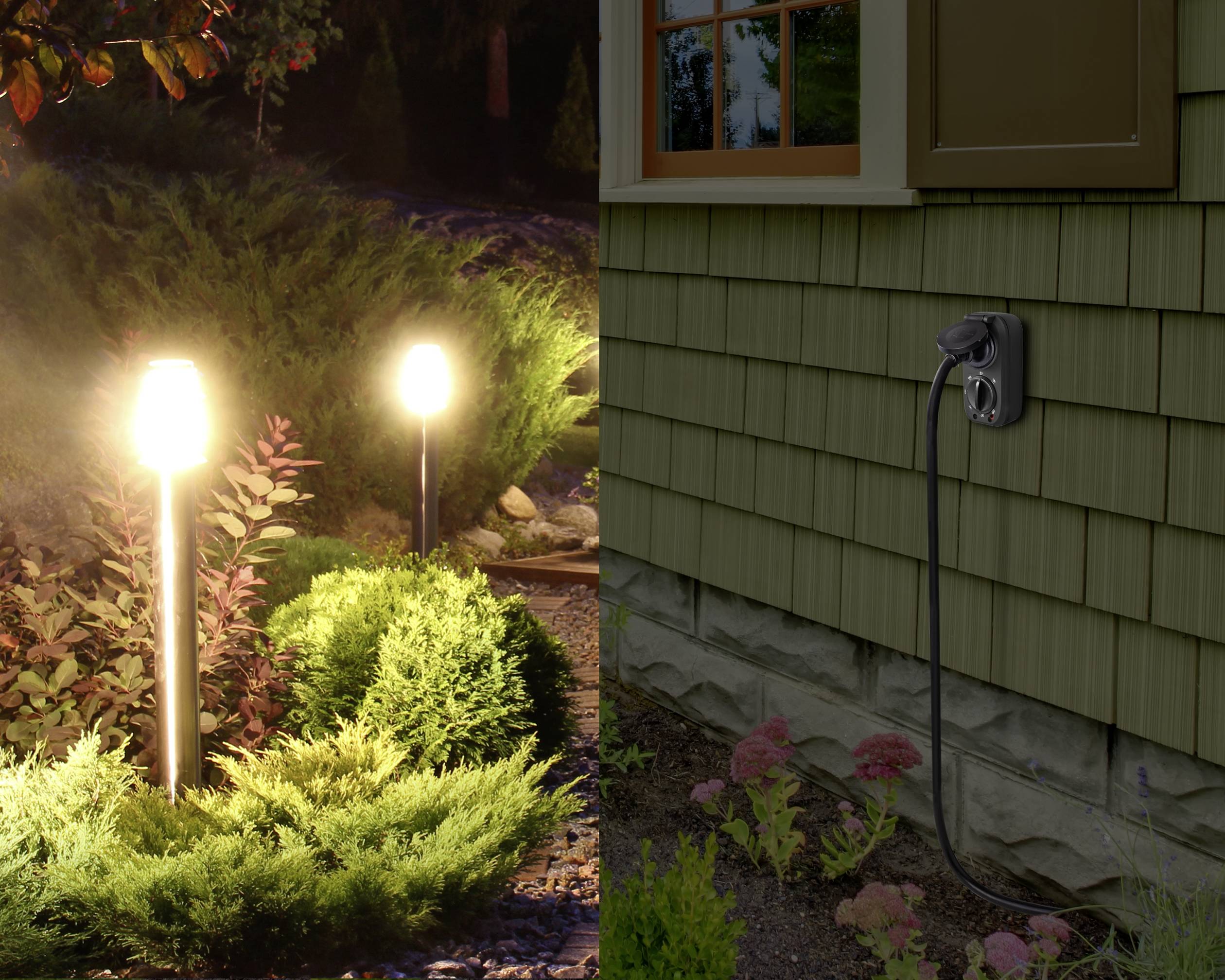 Sygonix SY-4504972 Timer/power strip analogue 24h mode 3680 W IP44 Count-down mode, ON/OFF function, Twilight switch-6