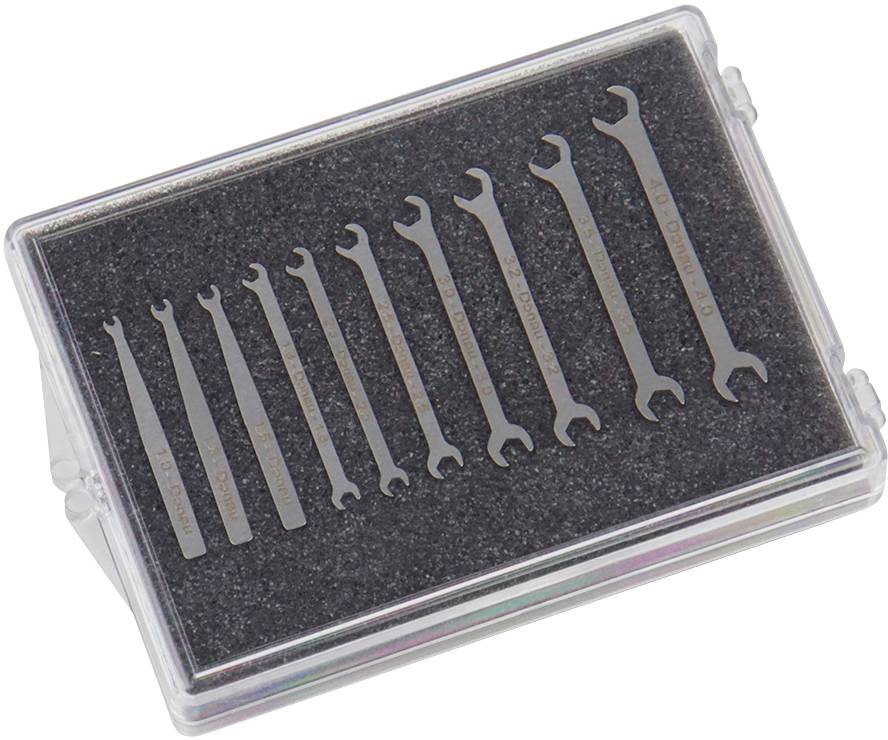 Donau Elektronik 980-SET Micro-Maulschlüssel-Set 10-tlg. 1-4 mm Mini crowfoot wrench 10-piece 1 - 4 mm