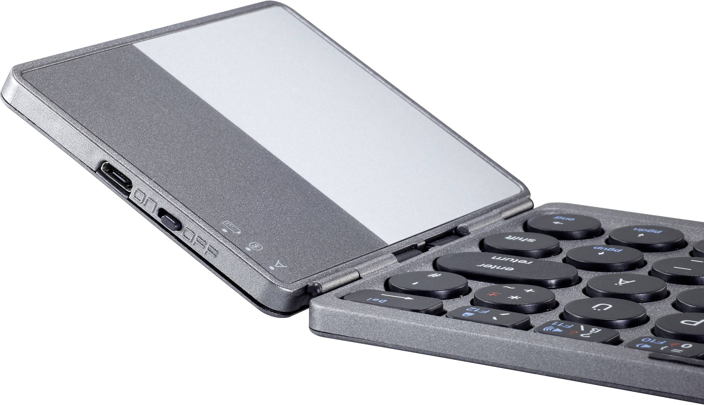 Renkforce RFFWK250 Bluetooth® Keyboard German, QWERTZ Grey, Black