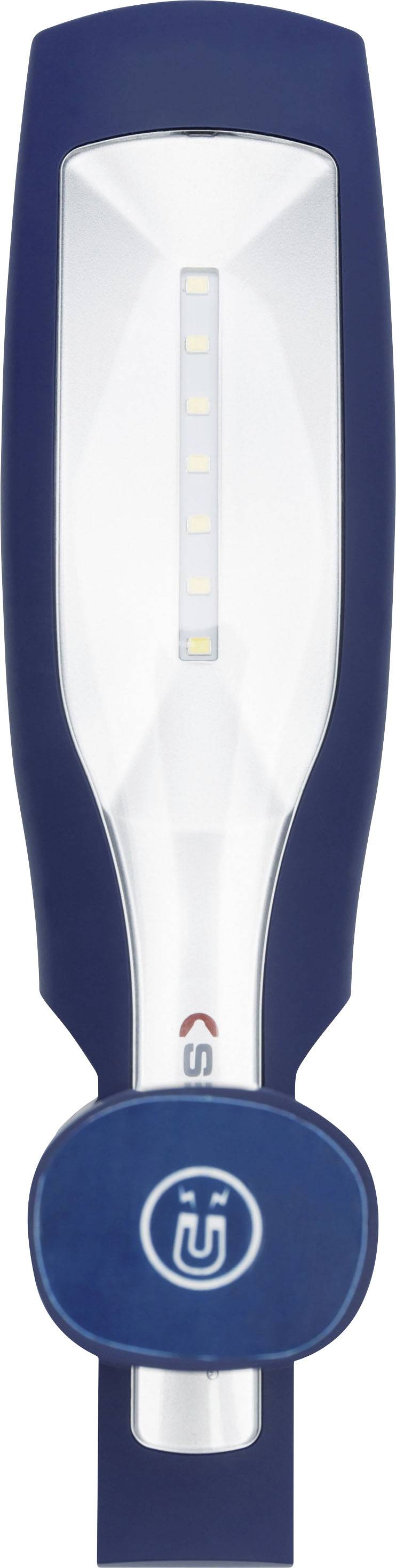 A blue and white, modern street lighting module with multiple LEDs. A blue housing is located at the top and bottom.