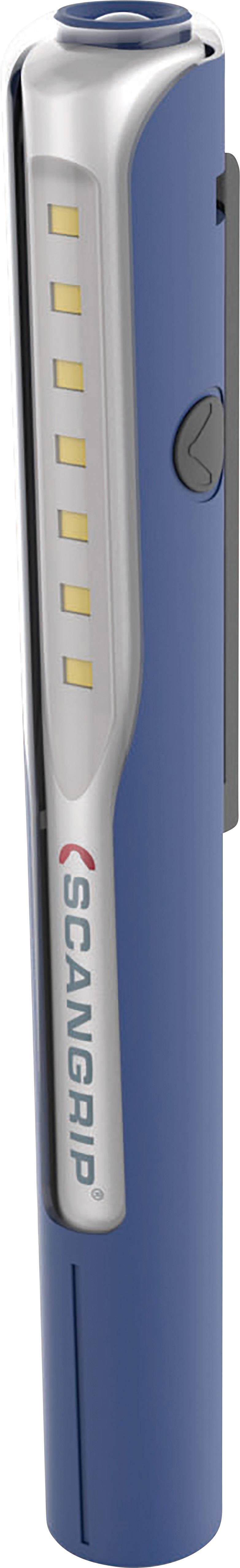 'Blue LED work light by Scangrip, with nine yellow lights and a side clip for attachment.'