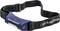 Headlamp with black, adjustable strap and blue LED light by Scangrip. Suitable for hands-free working.