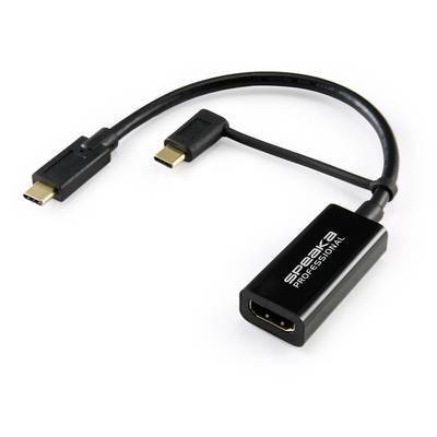 A HDMI adaptor cable with two connections: USB-C and Mini-DisplayPort. Ideal for digital connections between devices.