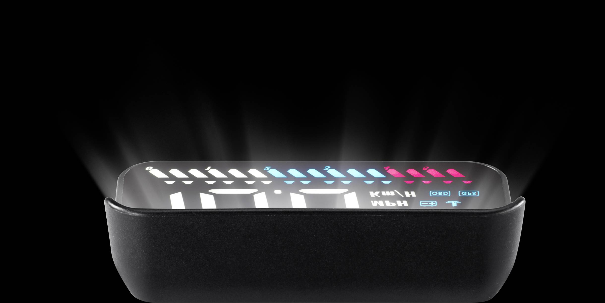 Upside-down HUD display on a black background, showing speedometer and mileage.