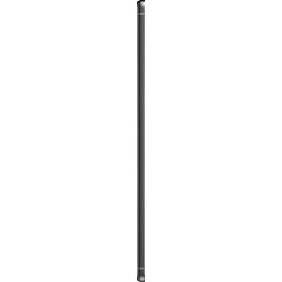 A vertical, shiny grey column or pole against a white background.