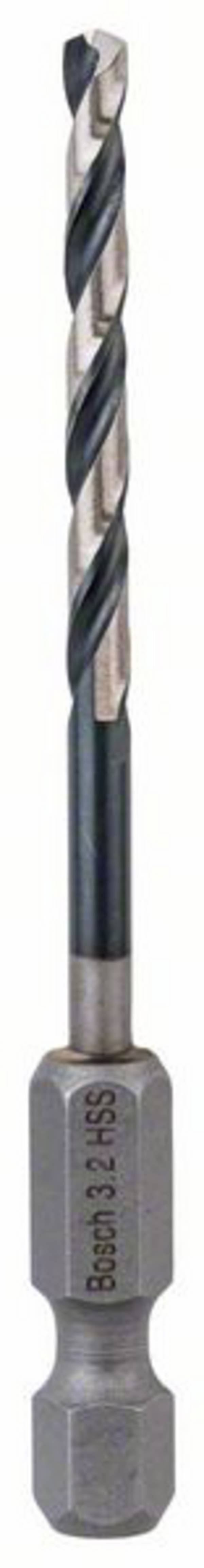 Bosch Accessories 2608577049 2608577049 HSS-G Metal twist drill bit 3.2 mm Total length 75 mm DIN 338 Hex shank 1 pc(s)