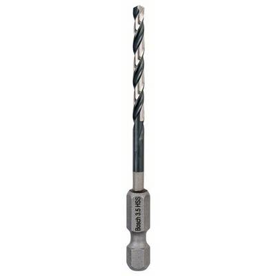 Drill bit with spiral cutting edges and hexagonal shank, suitable for use in power tools.