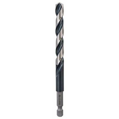 A drill bit with a spiral design and a hexagonal shank, suitable for precise drilling in metal or wood.