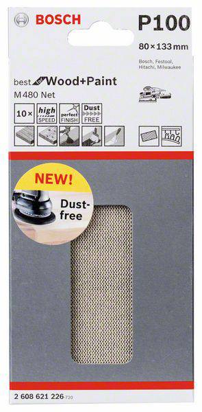 Bosch Accessories 2608621226 2608621226 Sander paper Grit size 100 (Ø x L) 80 mm x 133 mm 10 pc(s)-1