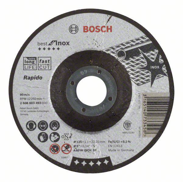 Bosch Accessories 2608603493 2608603493 Cutting disc (off-set) 125 mm 1 pc(s) Steel-0