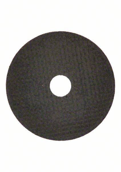 A black grinding disc with a central opening, set against a white background. Used for cutting or grinding materials.