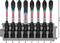Set with seven Bosch screwdriver bits in a holder. Bits are marked by type: PH1, PH2, PH2, PH3, PZ1, PZ2, PZ3. Height: 55 mm.