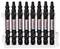 A set of ten Bosch screwdriver bits in a white holder, each marked with 'PH2' and 'T20'.