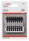 'Bosch' bit set with 8 black screwdriver bits, packed in a transparent plastic case. Suitable for impact control applications.