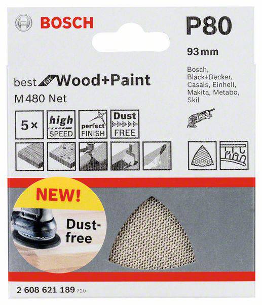 Bosch Accessories 2608621189 Delta grinder blade Grit size 80 5 pc(s)-1