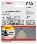 Sanding sheet M480 Net, Best for Wood and Paint, 93 mm, 80, 5er pack