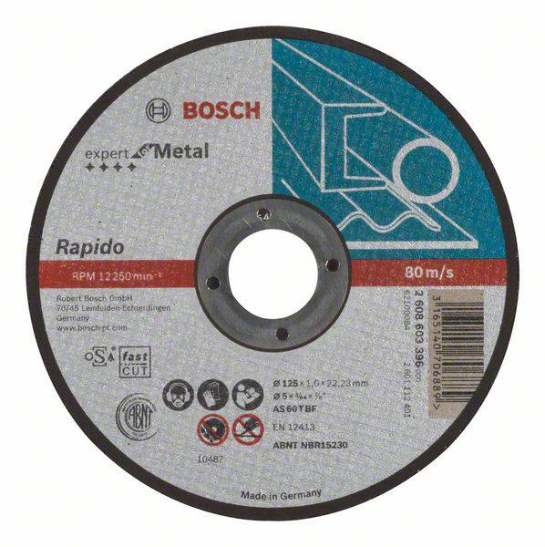 Bosch Accessories 2608603396 2608603396 Cutting disc (straight) 125 mm 1 pc(s) Steel-0