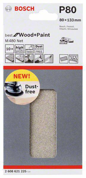 Bosch Accessories 2608621225 2608621225 Sander paper Grit size 80 (Ø x L) 80 mm x 133 mm 10 pc(s)-1