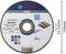 Grinding disc with Bosch logo, text 'PRO Metal'. Diameter 150 mm, thickness 2.23 mm. Suitable for metalworking.