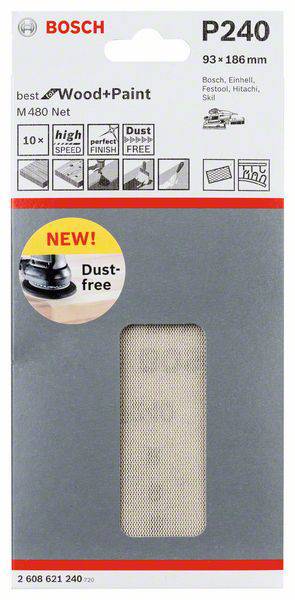 Bosch Accessories 2608621240 2608621240 Sander paper Grit size 240 (Ø x L) 93 mm x 186 mm 10 pc(s)-1