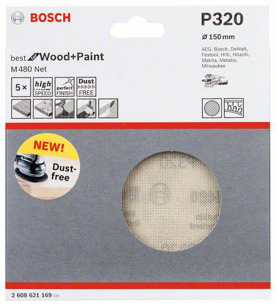 Bosch Accessories 2608621169 2608621169 Router sandpaper Grit size 320 (Ø) 150 mm 5 pc(s)-1
