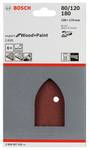 Sanding sheet C430, 100 x 170 mm, 2 x 80, 2 x 120, 2 x 180, 4 holes, 6er pack