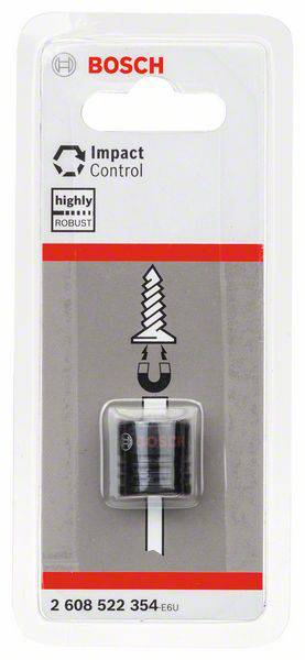 'Bosch Impact Control' Adapter in packaging on a grey background. Highly durable, robust. Product number: 2 608 522 354.