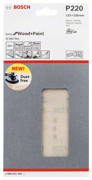 Bosch Accessories 2608621266 2608621266 Sander paper Grit size 220 (Ø x L) 115 mm x 230 mm 10 pc(s)-1
