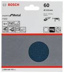 Sanding sheet F550, Expert for Metal, 115 mm, 60, unperforated, hook-and-loop, 5er pack