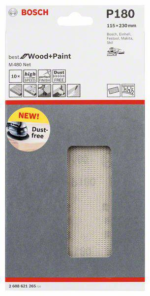 Bosch Accessories 2608621265 2608621265 Sander paper Grit size 180 (Ø x L) 115 mm x 230 mm 10 pc(s)-1