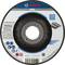 Bosch grinding disc for metalworking, 115 mm diameter, 2.5 mm thick, with indications of durability and universal fit.