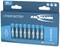 Eight blue AA batteries by Ansmann in packaging labelled 'Extreme Power', suitable for temperatures ranging from -40°C to +60°C.