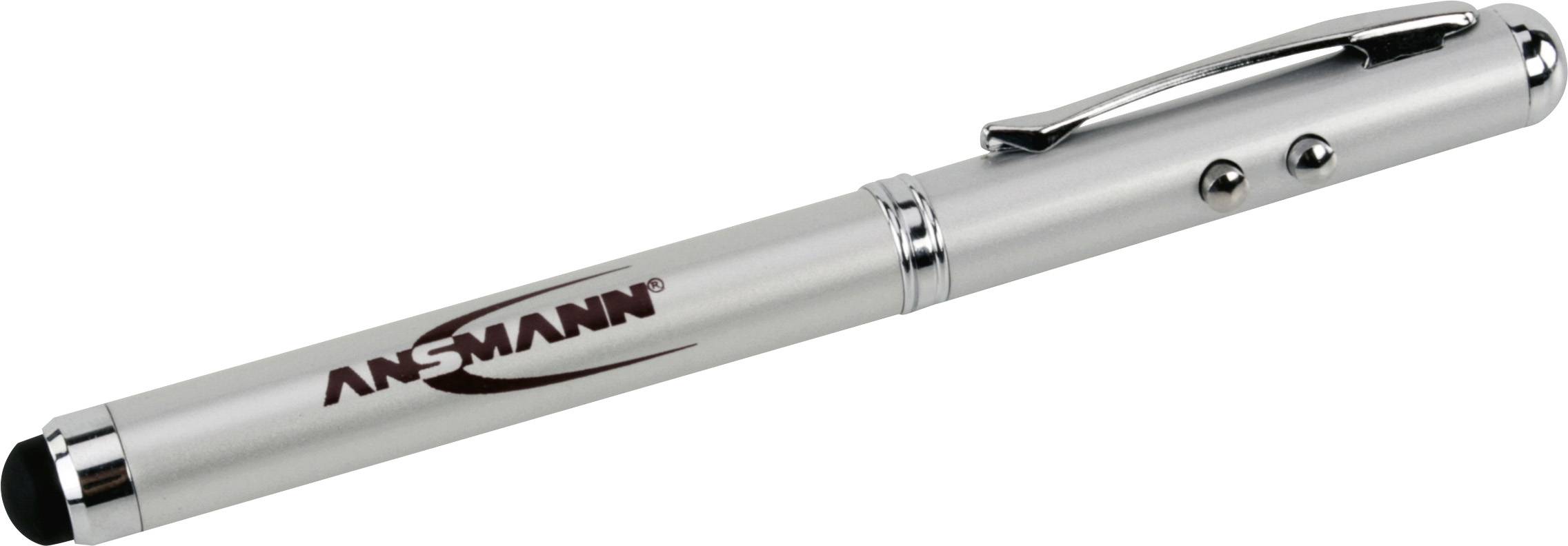 Ansmann 1600-0028 Stylus-Touch 4in1 Penlight battery-powered LED (monochrome), Laser 120 mm Aluminium-2