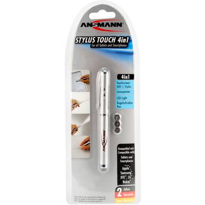 Ansmann 1600-0028 Stylus-Touch 4in1 Penlight battery-powered LED (monochrome), Laser 120 mm Aluminium-3