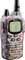 A portable radio transceiver with digital display, buttons for 'Call', 'Menu' and 'EMG', camouflage design.