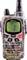 A two-way radio of the 'Midland G9 PRO' model with a digital display, buttons and camouflage pattern. Display showing: PMR channel 1.