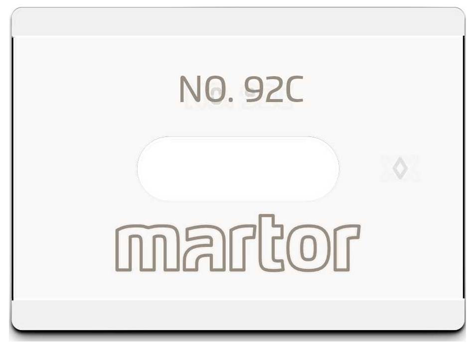 The image shows a white blade from the 'martor' brand with model number 92C.