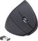 Black ergonomic vertical mouse with USB receiver. Designed for comfortable hand positioning to reduce wrist strain.